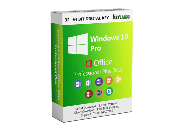 Windows 10 Pro + Office 2016 Pro Plus