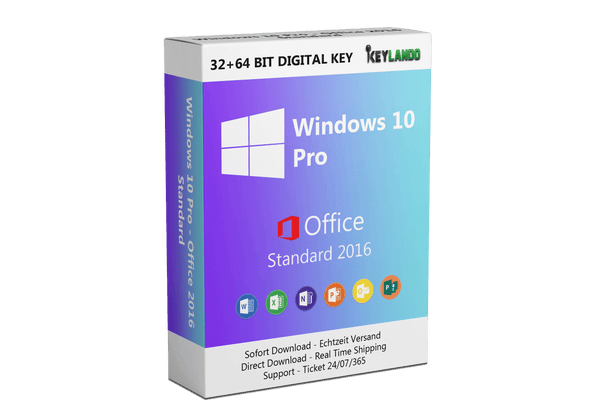 Windows 10 Pro + Office 2016 standard
