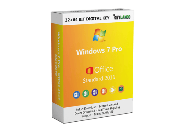 Windows 7 Pro + Office 2016 standard