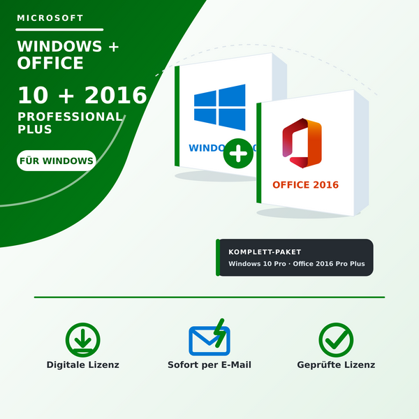 Microsoft Windows 10 Pro + Office 2016 Pro Plus – digitale Lizenz | Keylando