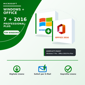 Microsoft Windows 7 Pro + Office 2016 Pro Plus Produktschlüssel bei Keylando