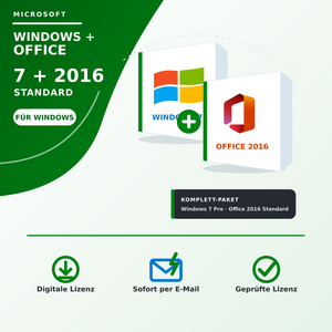 Microsoft Windows 7 Pro + Office 2016 Standard Produktschlüssel bei Keylando