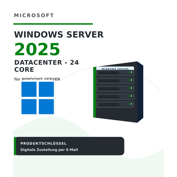 Microsoft Windows Server 2025 Datacenter – 24 Core Produktschlüssel bei Keylando