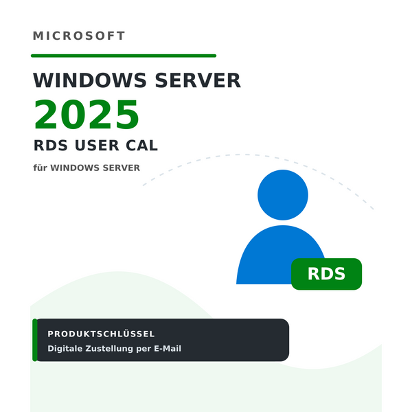 Microsoft Windows Server 2025 RDS User CAL Produktschlüssel bei Keylando